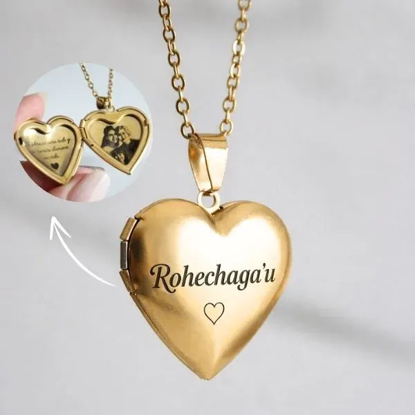 Cadena relicario corazón