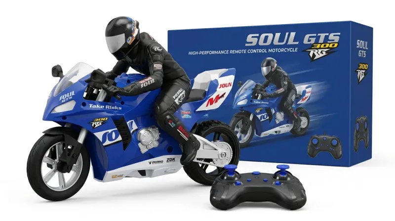 Moto con motociclista control remoto