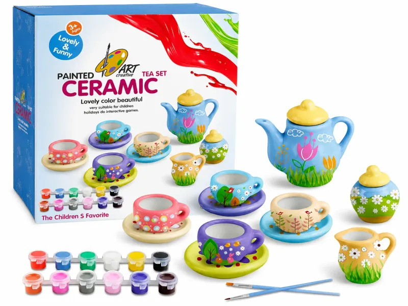 Ceramic Paint Art Tea Set DIY